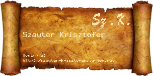 Szauter Krisztofer névjegykártya